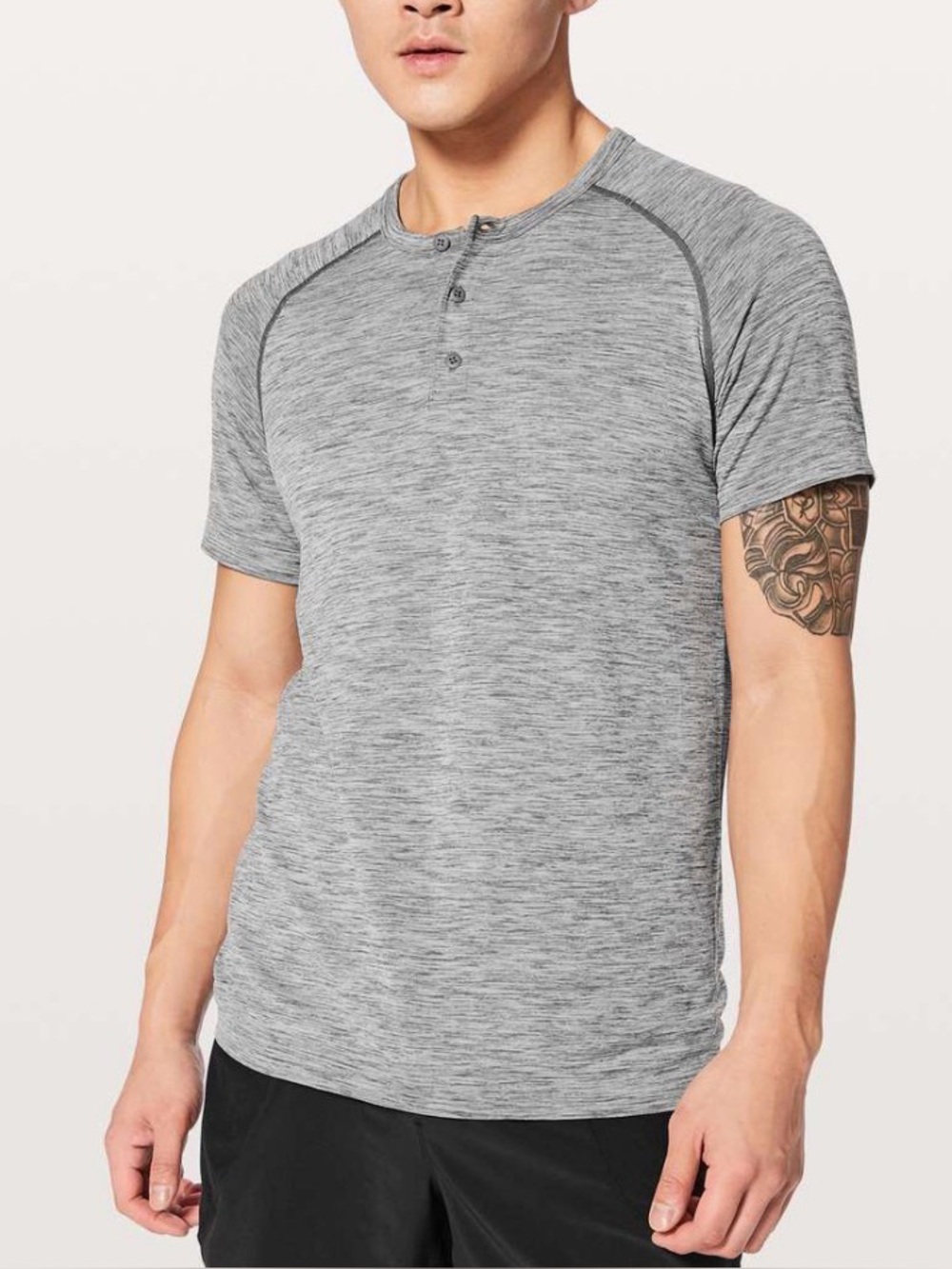 Lululemon Metal Vent Tech Short Sleeve Henley Men’s XXL Slate/White